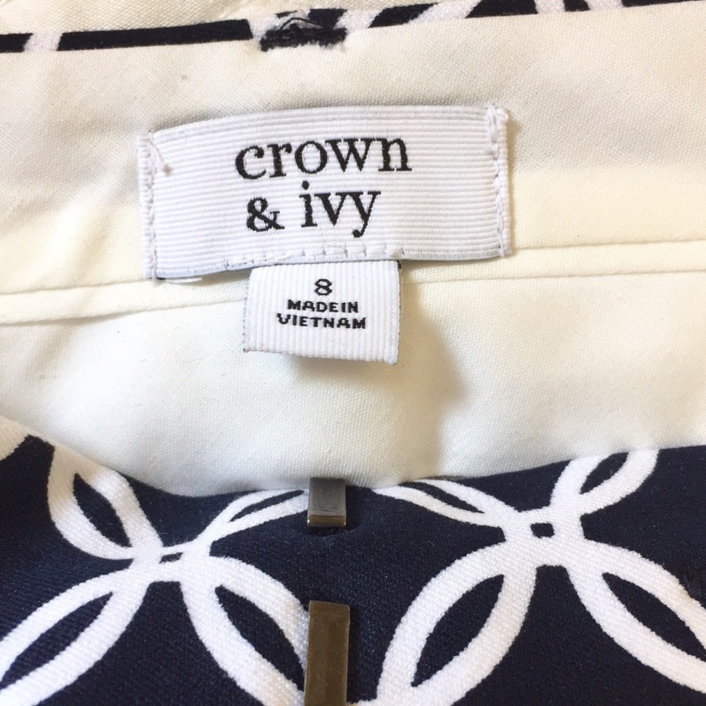 Crown & ivy Geo Print Ankle Length Trousers - Picture 4 of 10